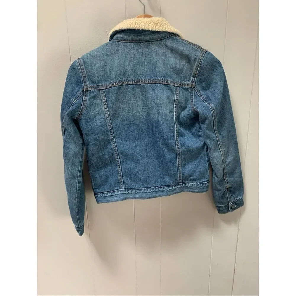 Gap kids Sherpa Lined Denim Jacket Medium Wash XXL